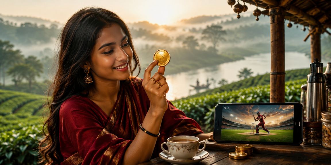 ময়মনসিংহের চা বাগানে বসে মোবাইলে ক্রিকেট বেটিং করছেন একজন ব্যবহারকারী